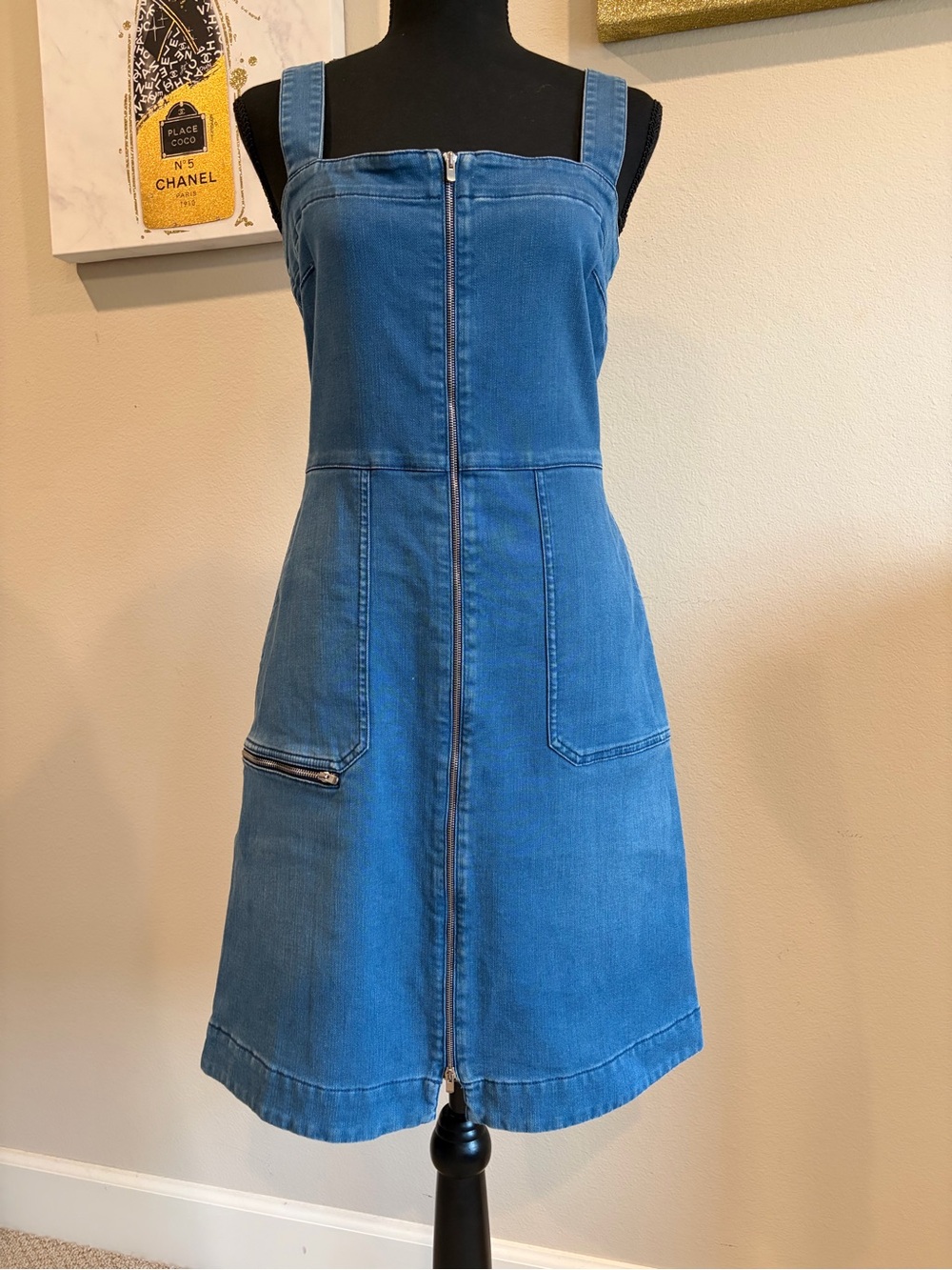 Stella McCartney Denim Zip Front Mini Dress IT 42 NWOT Made Italy